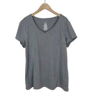 Danskin Now Dark Gray Dri-More Short Sleeve Tee Workout Top Size XL